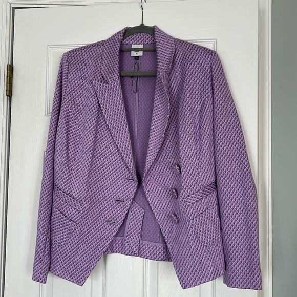 Cabi double breasted blazer. Size Medium, purple patterned - Picture 1 of 6